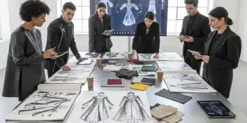 Diseñadores españoles emergentes presentando sus innovadoras colecciones para 2026.