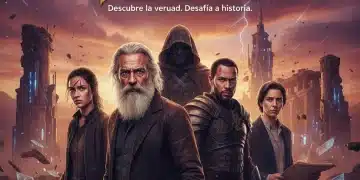 Póster oficial de 'El Legado Perdido' con sus protagonistas principales y un ambiente misterioso que sugiere conflicto y enigma.