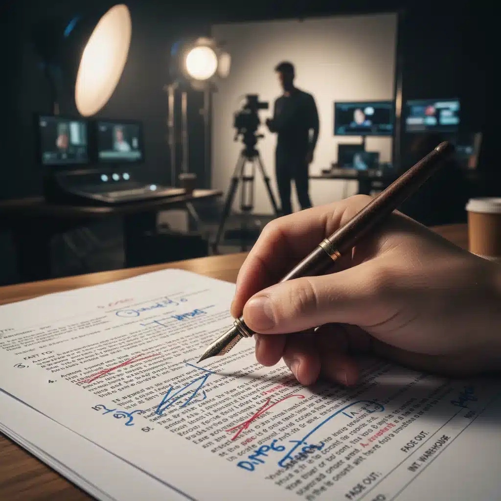 Proceso creativo de un guionista español escribiendo una escena