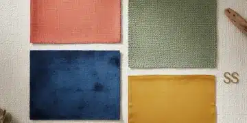 Paleta de colores de moda primavera-verano 2026: Coral Vital, Azul Mediterráneo, Verde Oasis, Amarillo Sol.