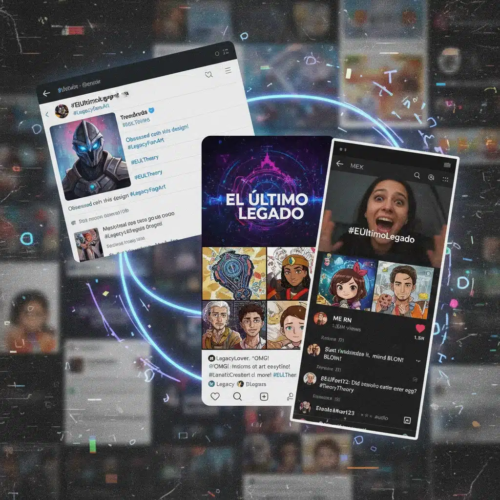 Capturas de pantalla de redes sociales con hashtags y comentarios sobre el impacto de 'El Último Legado'.