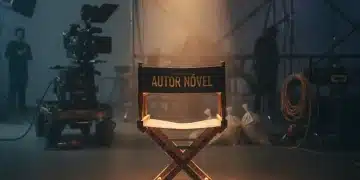 Silla de director en un set de cine, simbolizando el surgimiento de nuevos talentos en el cine de autor español.
