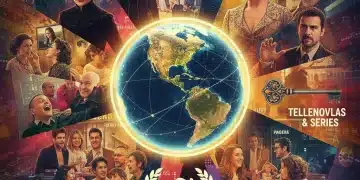 Collage dinámico de series españolas exitosas, representando su impacto cultural y diversidad.