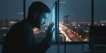 Silueta misteriosa frente a una pantalla, reflejando suspense psicológico en una serie española.